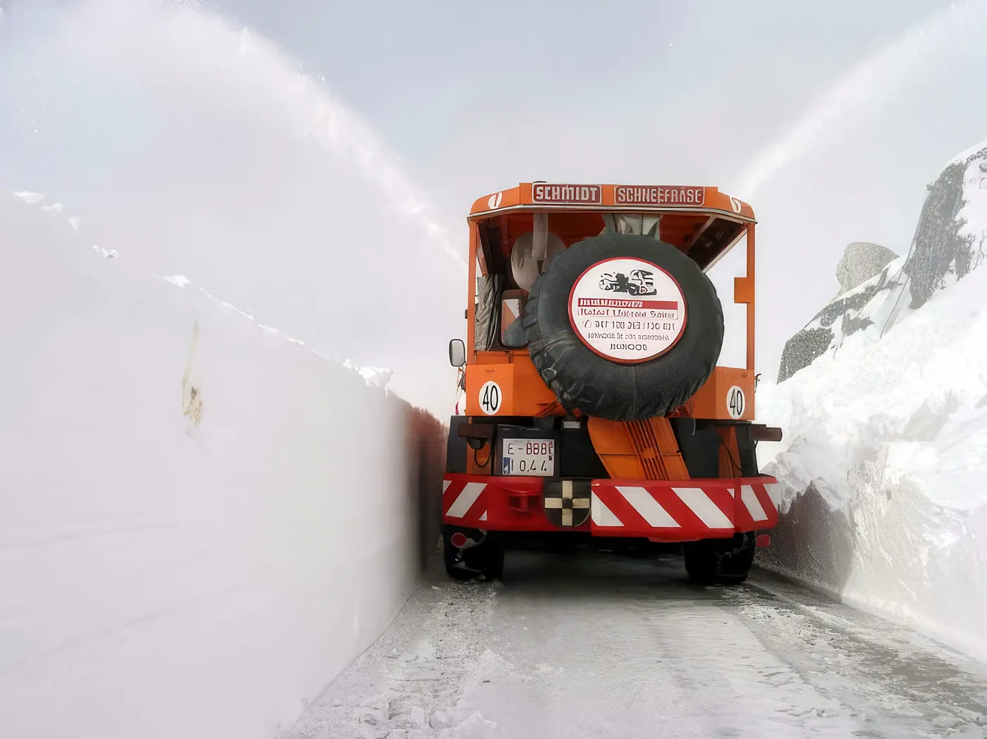 Limpieza de nieve con fresadora-quitanieves Schmidt VF-3 en varias localidades incomunicadas, Provincia de Burgos