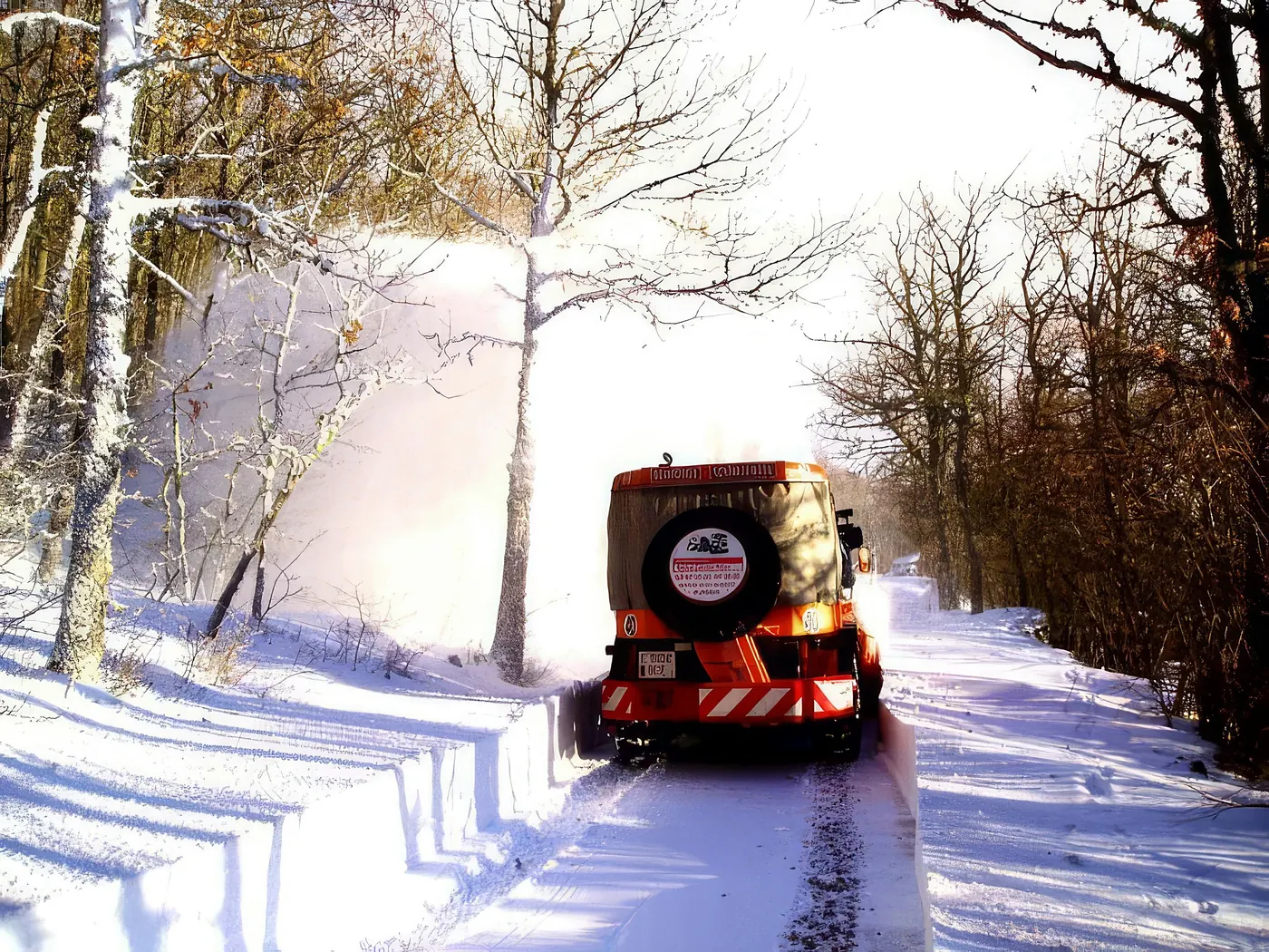 Limpieza de nieve y apertura de neveros en las pistas del parque eólico del Pical, Brañosera (Palencia)